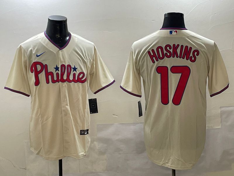 Men Philadelphia Phillies #17 Hoskins Cream Game 2025 Nike MLB Jersey style 1->san francisco giants->MLB Jersey